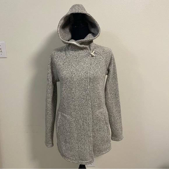 The North Face Jacket Women’s Size XS Gray Crescent Hooded Wrap Sweater Coat - Picture 1 of 17